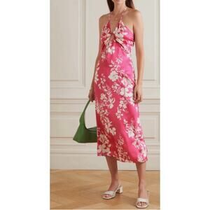 Reformation Womens Antoni Midi Silk Dress Multicolor Size 12 NWT